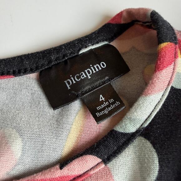 Picapino Rainbow Hearts Black One-Piece Romper Girls 4 - Picture 7 of 10